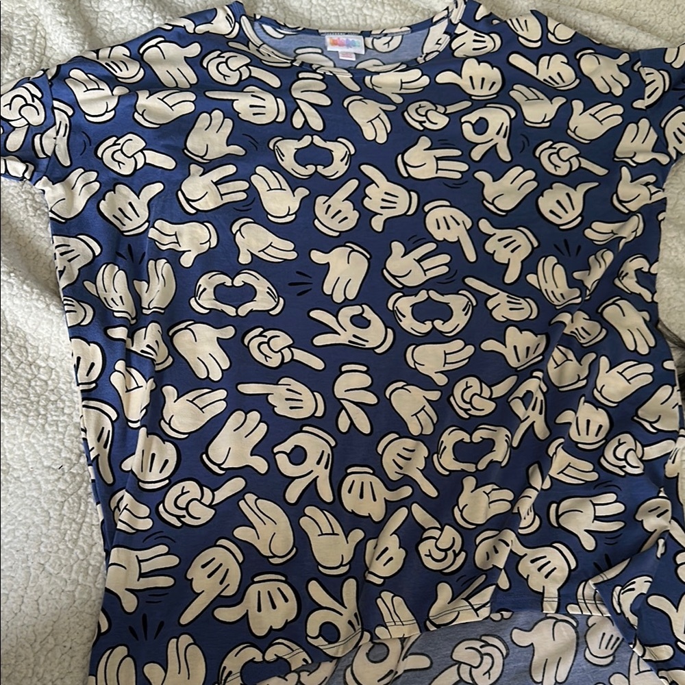 LuLaRoe Irma Short Sleeve Tee with Mickey hands